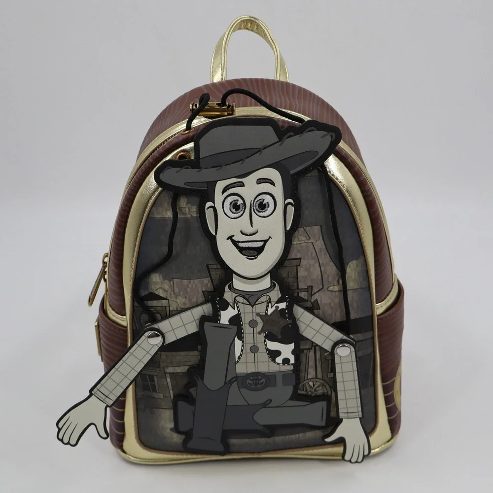 Loungefly‎ Toy Story Woody's Roundup Mini Backpack Womens OS Brown Gold Moveable